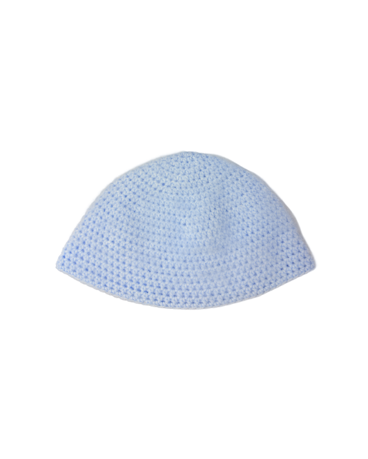 Baby Blue Fuzzy Crochet Beanie